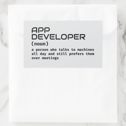 Softwareontwikkelaar Funny Definition Rechthoekige Sticker (Tas)
