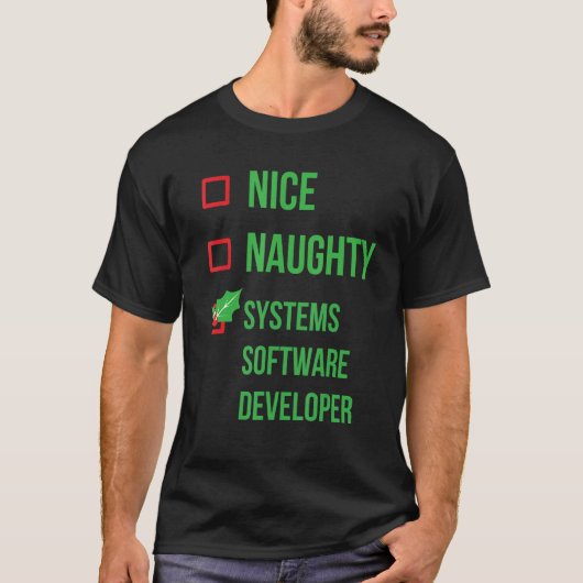 Softwareontwikkelaar Funny Pajama Kerstmis T-shirt (Voorkant)