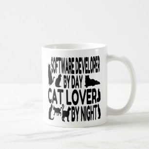 Softwareontwikkelaar houdt van katten koffiemok