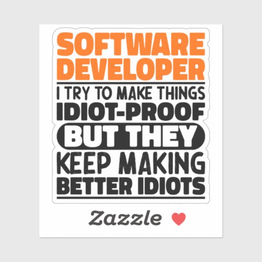 Softwareontwikkelaar Ik probeer het grappig te mak Sticker (Vel)