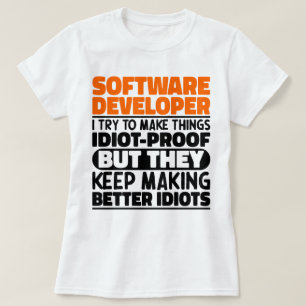 Softwareontwikkelaar Ik probeer het grappig te mak T-shirt