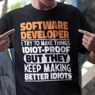 Softwareontwikkelaar Ik probeer het grappig te mak T-shirt
