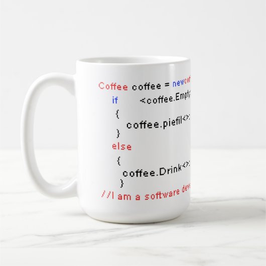 Softwareontwikkelaar PC Coffee Drink Coding E Koffiemok (Links)