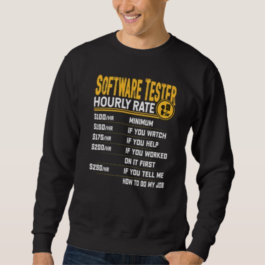 Softwaretester Uurtarief Softwareanalist Ervaring Trui (Voorkant)