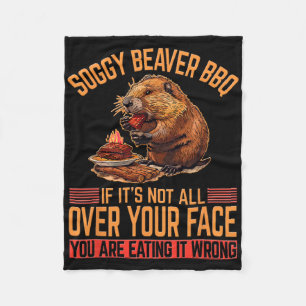 Soggy Beaver BBQ Shirt 2 Fleece Deken