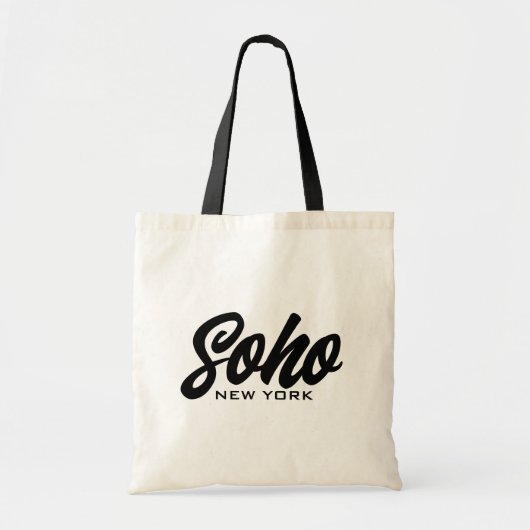 Soho New York canvas tas met scripttypografie (Voorkant)