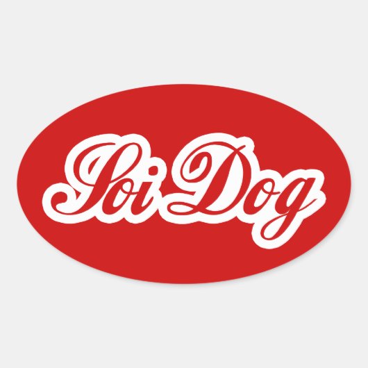 SOI DOG OVALE STICKER (Voorkant)
