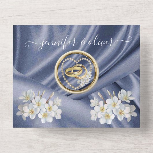 Soie Bleue et Perles sur une seule invitation de m (Verso)