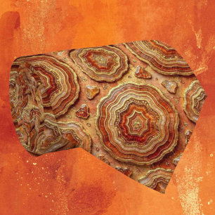 Soie fausse de luxe Col cravate géode Rust + Or