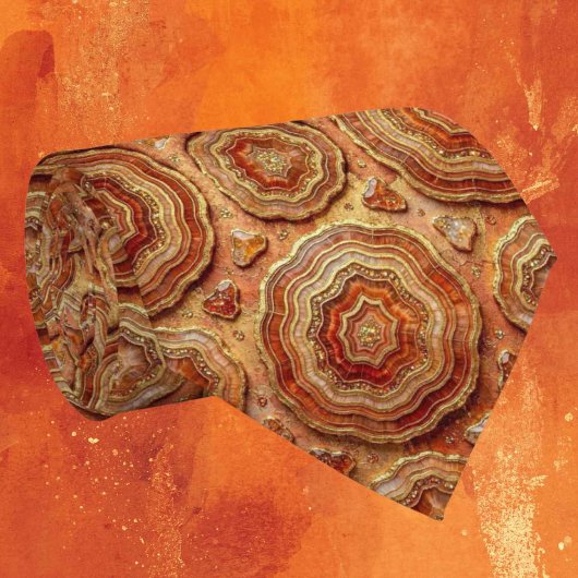 Soie fausse de luxe | Col cravate géode Rust + Or