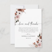 Soie Floral Mariage Merci Cartes (Devant)