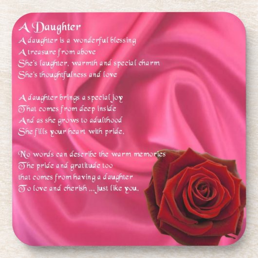 Soie rose et rose rouge - dessous de verre de (Devant)