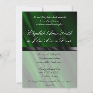 Soie verte 2 Faire-part de mariage