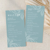 Soigné élégant Damask PewterBlue Wedding Programme