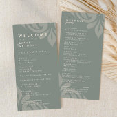 Soigné Elegant Damask Programme de Mariage Olive