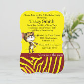 Soignée Fête Cheetha Invitation Anniversaire 7 (Debout devant)