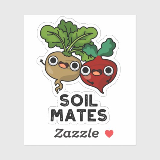 Soil Mates Funny Beet Root Pun Sticker (Vel)