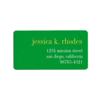 Soilgroene, schone typografie modern retouradres etiket