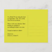 Soilgroene typografie modern koppel sparen de datu aankondigingskaart (Achterkant)