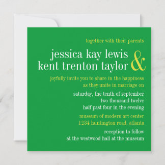 Soilgroene typografie moderne bruiloft kaart