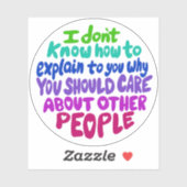 Soin à propos d'autres personnes Sticker Vinyl (Feuille)