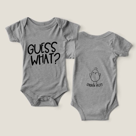 Soin corporel pour bébé amusant - "Devinez quoi ?  (Design Recto & Verso)