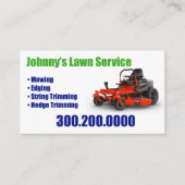 soin de la pelouse gazon tondre cartes de visite (Devant)