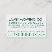 soin de pelouse. carte perforée de fidélité (Dos)