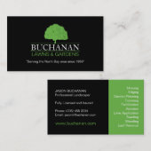 Soin de pelouse et carte de visite de jardinage (Devant / Derrière)