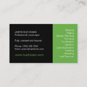 Soin de pelouse et carte de visite de jardinage (Dos)