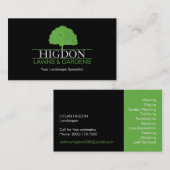 Soin de pelouse et carte de visite de jardinage (Devant / Derrière)