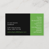 Soin de pelouse et carte de visite de jardinage (Dos)