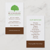 Soin de pelouse et carte de visite de jardinage (Devant / Derrière)