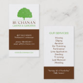 Soin de pelouse et carte de visite de jardinage (Devant / Derrière)