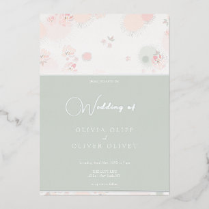 Soin Thé Rose Mariage Foil Invitation