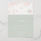 Soin Thé Rose Mariage Foil Invitation (Recto)