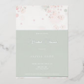 Soin Thé Roses Fête des mariées Foil Invitation (Recto)