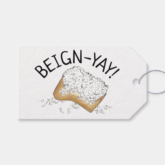 Soine-Yay. Sugary Beignet Pastry New Orleans NOLA Cadeaulabel (Voorkant (Horizontaal))