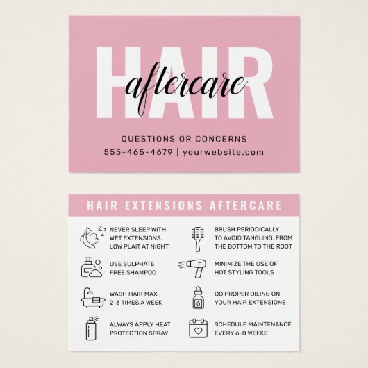 Soins après-vente des extensions de cheveux rose m (Devant & derrière)