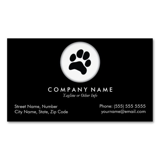 Soins aux animaux de compagnie Carte de visite mag (devant)