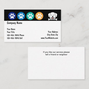 Soins aux animaux de compagnie Cartes de visite de