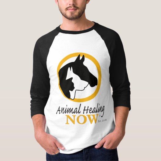 Soins aux animaux maintenant T-shirt Raglan 3/4 ma (Devant)