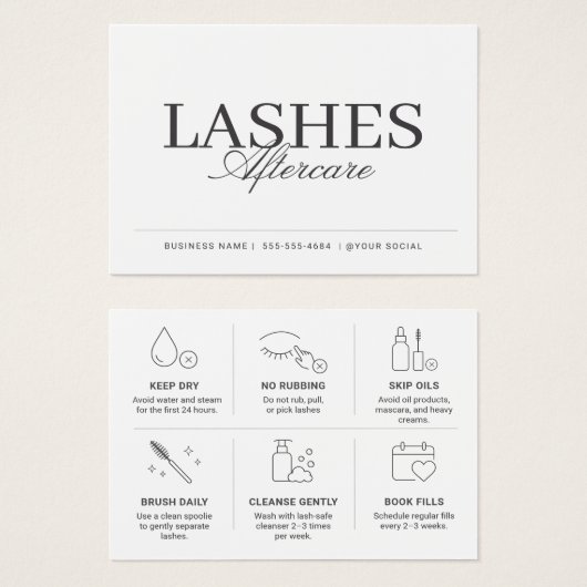 Soins de Beauté Minimalistes pour Cils (Devant & derrière)