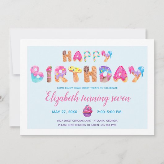 Soins doux Invitation à la fête d'anniversaire (Devant)