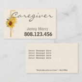 Soins du tournesol : Modèle Carte de visite aidant (Devant / Derrière)