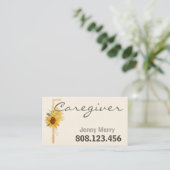 Soins du tournesol : Modèle Carte de visite aidant (Debout devant)