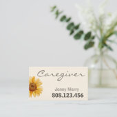 Soins du tournesol : Modèle Carte de visite aidant (Debout devant)
