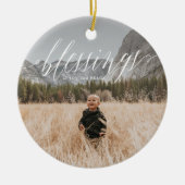 Soins Élégants Script Vacances Ornement en céramiq (Devant)