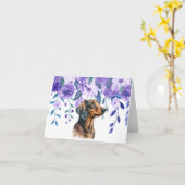 Soins et préoccupations Dachshund Carte de voeux (Fleur jaune)