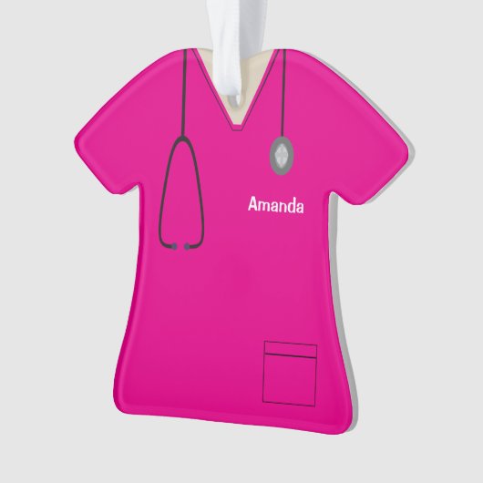 Soins Infirmière Uniforme Chemise Rose Chaud Noël  (devant)